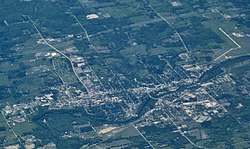 Foto udara kota Big Rapids, 2009