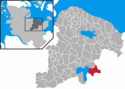 Elhelyezkedése Schleswig-Holstein térképén