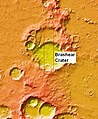 Mapa topográfico do MOLA da cratera cratera Brashear.