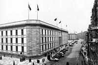 The New Reich Chancellery, pictured here on the junction of Hermann-Göring-Straße (now Ebertstraße) and Voßstraße in 1939.