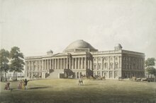 A painting of the United States capitol in 1825