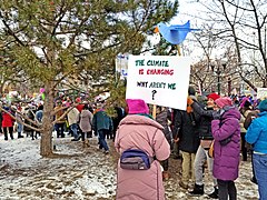 Climate change bluebird womens march