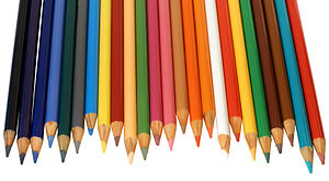 An array of colored pencils, these pencils are...
