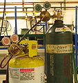 Oxygen and MAPP gas cylinders