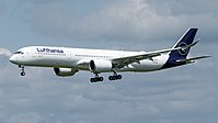 Airbus A350-900 der Lufthansa in der 2018 eingeführten Bemalung