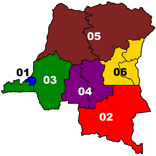 Area Codes of the Democratic Republic of the Congo by By Eruedin (Own work) [CC-BY-3.0 (http://creativecommons.org/licenses/by/3.0)], via Wikimedia Commons