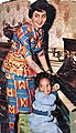 Fathia Nkrumah (1932-2007), die ägyptische Ehefrau des ersten Präsidenten von Ghana Kwame Nkrumah mit Sohn Gamal