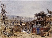 Excavations at Pompeii, watercolour (1886).