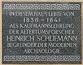 Fürstenberg, Schliemann-Gedenktafel