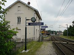 Gare de Montferrand-Thoraise vue direction Mouchard