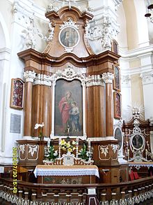 St. Valentine's Church the altar of Our Lady of Sorrows and Child in Osieczna, Poland H.13.071 - Osieczna Klasztor.JPG