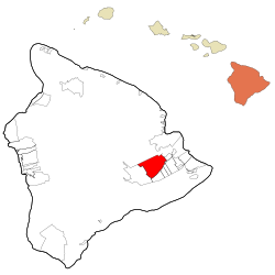 Location in Hawaii County and the state of ہوائی