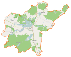 Mapa konturowa gminy Ińsko, w centrum znajduje się punkt z opisem „Ińsko”