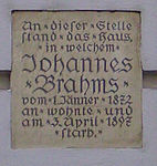 Johannes Brahms – Gedenktafel