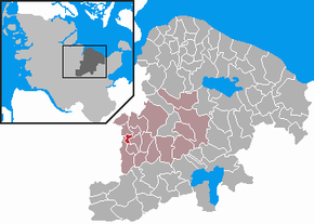 Poziția Kirchbarkau pe harta districtului Plön