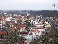 Kralupy nad Vltavou, pohled z Hostibejku