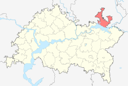 Localização do distrito de Agryzsky no Tartaristão