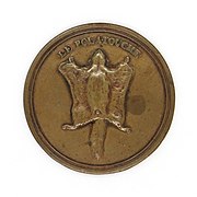 Médaille d'auteur et de date inconnue, représentant un polatouche. Conservée dans les collections Léon Losseau à la maison Losseau de Mons.