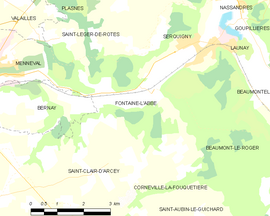 Mapa obce Fontaine-l’Abbé