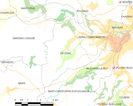 Mapa obce Ceyssac