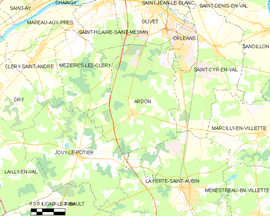Mapa obce Ardon