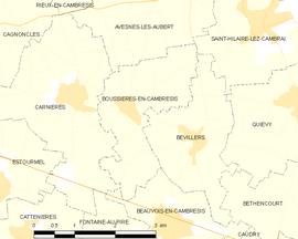 Mapa obce Boussières-en-Cambrésis