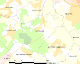 Mapa obce Aux Marais