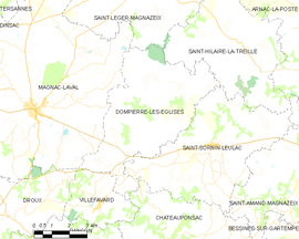 Mapa obce Dompierre-les-Églises