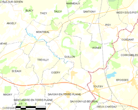Mapa obce Guillon