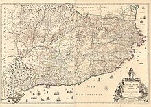 Map of Catalonia, 1707