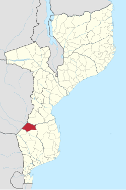 Massangena District on the map of Mozambique