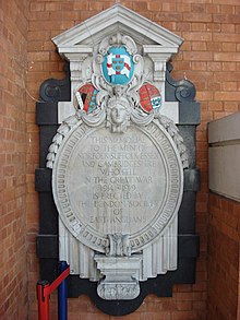 Memorial to East Anglians who died during the First World War in Liverpool Street Station. The memorial, erected by the London Society of East Anglians, displays the flag Memorial to East Anglians who died during The Great War - geograph.org.uk - 628576.jpg
