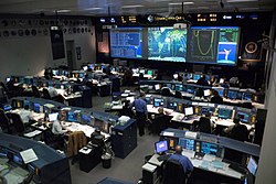 White Flight Control Room prior to STS-114 in 2005 Mission control center.jpg