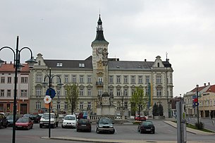 Das Rathaus am Hauptplatz von Mistelbach