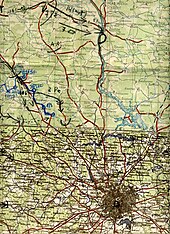 Campaign map used by the reconnaissance battalion of the division during approach north of Moscow Moskau1941vonLuckJackroma.jpg