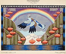 Oskar Kallis. The Siuru Bird from the Estonian National Epic Kalevipoeg. Design for a wall carpet (1915)