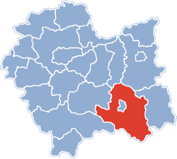 Nowy Sączin sijainti Vähä-Puolan voivodikunnan kartalla