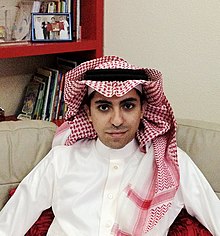 Saudi Arabian activist Raif Badawi was arrested for blasphemy. Raif Badawi cropped.jpg