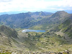 Jezero Bucura pod vrcholem Peleaga