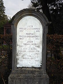 Rudolf Maeglin (1892–1971) Arzt, Künstler, Gruppe 33, Familien Grab auf dem Friedhof Wolfgottesacker, Basel