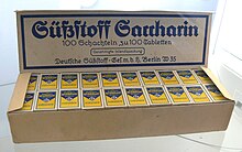 Saccharin, historical wrapping, Sugar Museum (Berlin) Sussstoff Saccharin Zucker-Museum.jpg