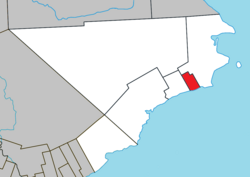 Location within Le Rocher-Percé RCM.