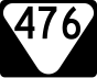 State Route 476 marker