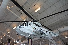 A Sikorsky Sea King painted in Helicopter 66 livery and owned by the National Museum of Naval Aviation, on display at the Evergreen Aviation & Space Museum in 2011 Sikorsky SH-3 Sea King (6586631957).jpg