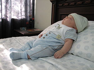 English: Sleeping baby boy