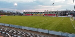 Blick auf die Haupttribüne