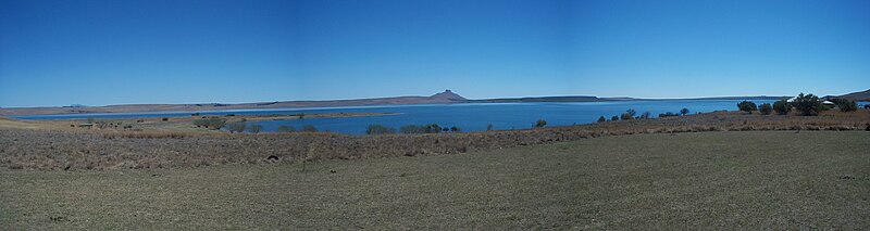 Panorama of the lake and surrounding landscape