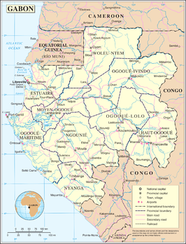 Kaart van Gabon