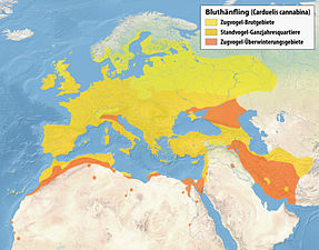 156: Verbreitung des Bluthänflings