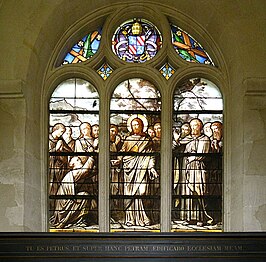 North side window; Christ and Saint Peter